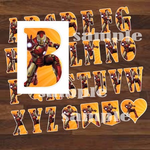Ironman Alfabet, Ironman Letter, Ironman Verjaardagsbanner, Superheld Ironman, Ironman Verjaardag, 30 Afbeeldingen, Ironman Verjaardagsfeestje, Ironman