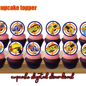 Dart Gun Cupcake Topper, Dart Gun Geburtstag, Dart Gun Party, Dart Gun Geburtstagsfeier, Cupcake Topper, Dart Gun Digital