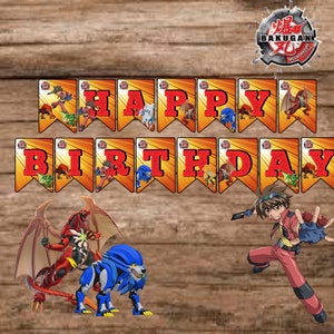 Bakugan Geburtstagsbanner, Bakugan, Bakugan Geburtstagsparty, Bakugan Geburtstag, Digitales Banner, Bakugan Party, Geburtstagsbanner