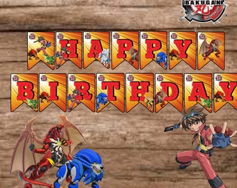 Bakugan Birthday Banner, Bakugan, Bakugan Birthday Party, Bakugan Birthday, Digital Banner, Bakugan party, Birthday Banner