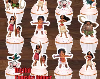 Moana Cupcake Topper, Moana Birthday, Moana Birthday Party, Moana Party, Moana Cake, Moana Birthday Party Decor, Moana Cupcake, Moana PNG
