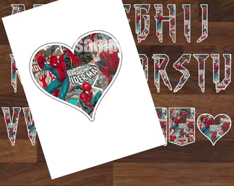 Alfabeto de Spiderman, Letra de Spiderman, Banner de cumpleaños de Spiderman, Spiderman superhéroe, Cumpleaños de Spiderman, 30 imágenes, Fiesta de Spiderman,