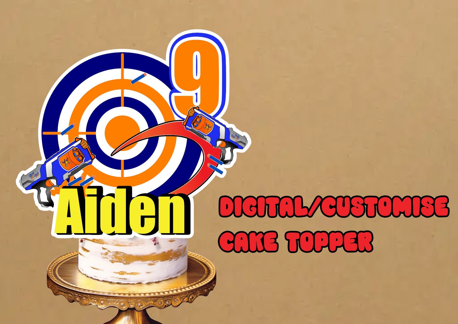 Dart Gun Cupcake Topper Dart Gun Dart Gun Birthday Dart Gun - Etsy