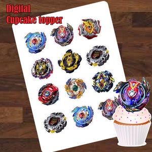 Beyblade Cupcake Topper, Beyblade, Beyblade Topper, Beyblade Birthday ...
