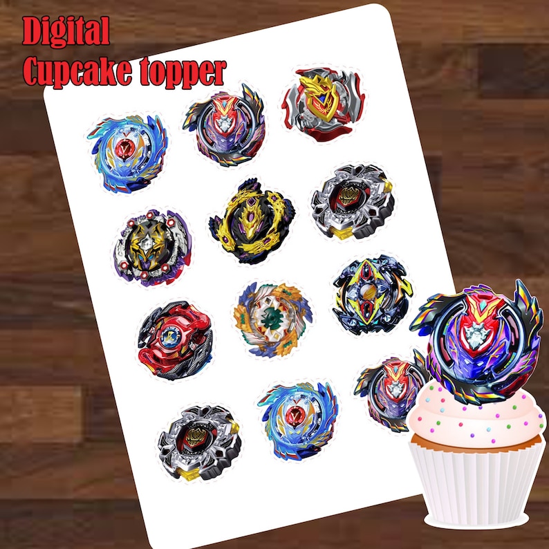 Beyblade Cupcake Topper, Beyblade, Beyblade Topper, Beyblade Birthday ...