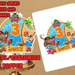 Prinzessin, Prinzessinen Geburtstag, Vaiana 2, Cake Topper, Prinzessin Geburtstagsparty, Jubiläums-Geburtstags-Kuchen-Deckel, Vaiana Geburtstag, Torten-Deckel,