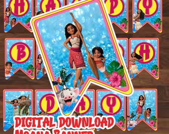 Moana Birthday Banner, Moana Birthday Party, Moana Birthday, Moana Banner, Princess Party, Birthday Banner, Hawaiian Theme, Beach Birthday