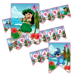Lilo and Stitch Birthday Banner, Lilo and Stitch, Lilo and Stitch Birthday Party, Lilo Stitch Birthday, Lilo Birthday, Lilo & Stitch party,