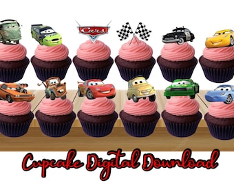 Race Car Party, Cars Birthday, Cars Cupcake Topper, Cars Birthday, Cars Party, Cars, Cars First Birthday, Cars Party, Cars Movie, Digital