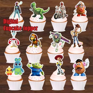 Décoration de cupcake Toy Story, Films Toy Story, décoration de gâteau Toy Story, Fête d&#39;anniversaire Toy Story, Anniversaire Toy Story, Fête d&#39;anniversaire Toy Story,