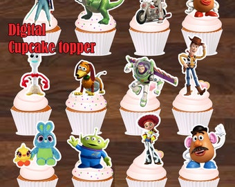 Toy Story Cupcake Topper, Toy Story, Toy Story Topper, fiesta de cumpleaños de Toy Story, cumpleaños de Toy Story, fiesta de cumpleaños de Toy Story, digital