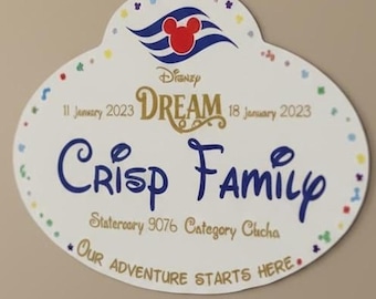 Personalised Disney Cruise Magnet, Custom Cabin Door Decor with Family Name