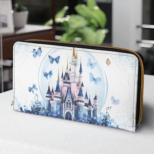 Disney Castle Zipper Wallet, Fairy Tale, Gift, Purse PU Leather