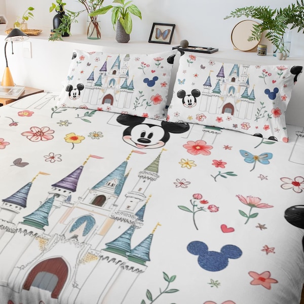 ミッキーキャッスル柄キルトカバー3枚セット