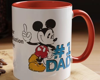 Personalized Mickey Mouse #1 Dad Coffee Mug