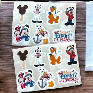 Disney Cruise Sticker Set of 7, Waterproof Vinyl Stickers, Fish Extender Gift