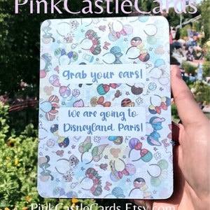 Faire-part surprise pour les fêtes de fin d'année, carte inspirée par la magie, Disneyland Paris, carte surprise de vacances wdw, royaume magique personnalisée