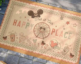 Disney Parks Coir Doormat, Mickey Mouse Welcome Mat, Outdoor Entryway Decor
