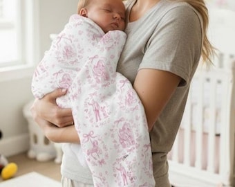 Pink Disneyworld Inspired Fleece Baby Blanket, Nursery Décor