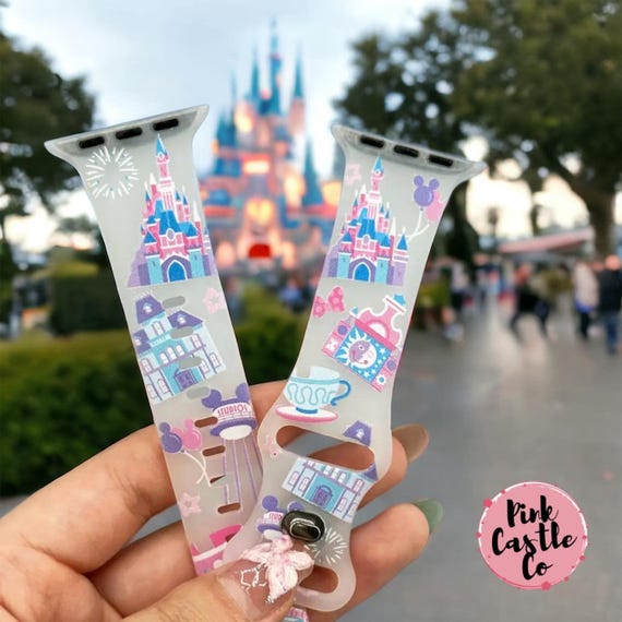 Disneyland Paris Park inspired Apple watch strap band small medium castle attractions