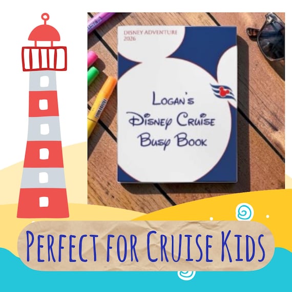 Disney Cruise Activity Book for Kids, Personalised Travel Busy Book, Cruise Activity Pack, Kids Holiday Games, Cruise Book