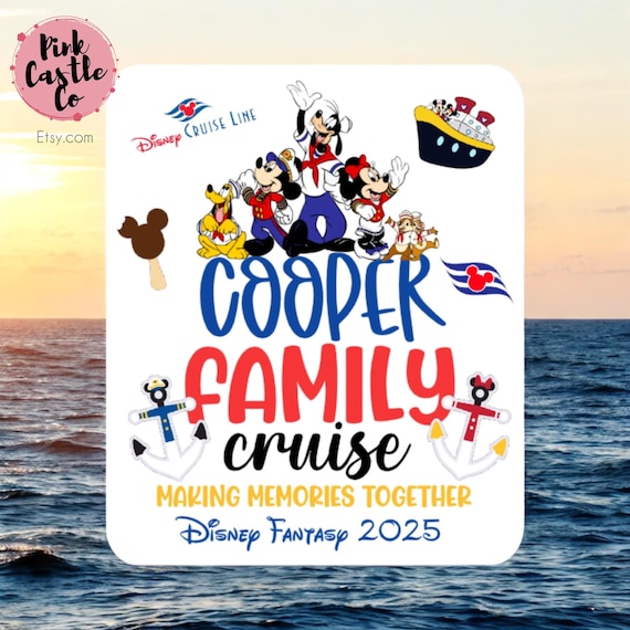 Captain Mickey Minnie ship Magnetic door decoration Family name various sizes stateroom Disney cruise line personalised premium waterproof