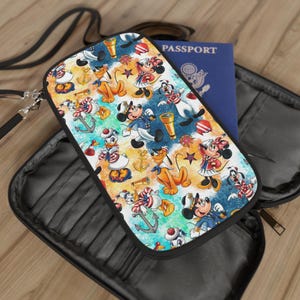 Cartera para pasaporte, cartera de viaje, cartera inspirada en Disney Cruise Line, bonita bolsa de viaje, divertido tarjetero