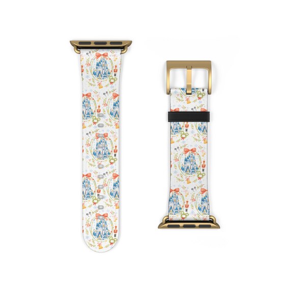 Watch Band, Christmas Disney Parks Apple Strap, Mickey Castle, Cute Holiday Gift, Various Sizes Finishes