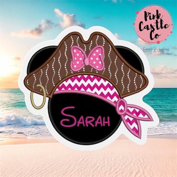 Minnie Mouse Pirate Die-Cut Magnet - Disney Cruise Family Keepsake & Vacation Souvenir, Fun Travel Decor - Personalized Ship Magnet