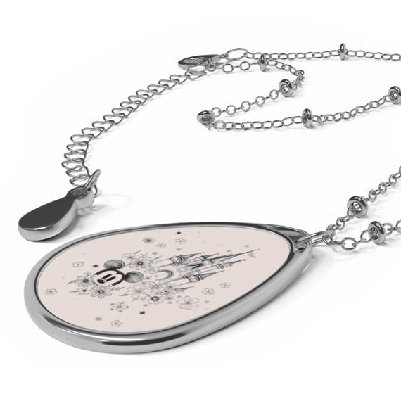 Elegant Disney Castle Inspired Sterling Silver Pendant, Fairy-tale Jewellery, Gift for Her, Fantasy Accessories Necklace