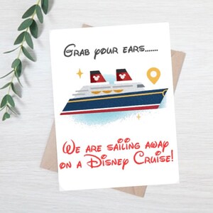 Faire-part de vacances de croisière DCL d'inspiration magique, fait main, souhait personnalisé, magie fantastique, rêve