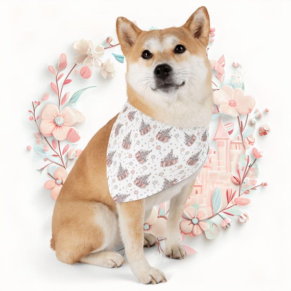 Whimsical Disney Castle Pet Bandana Collar for Dogs, Cute Dog Accessory, Pet Fashion, Birthday Gift for Pets, Festivals, Everyday Wear
