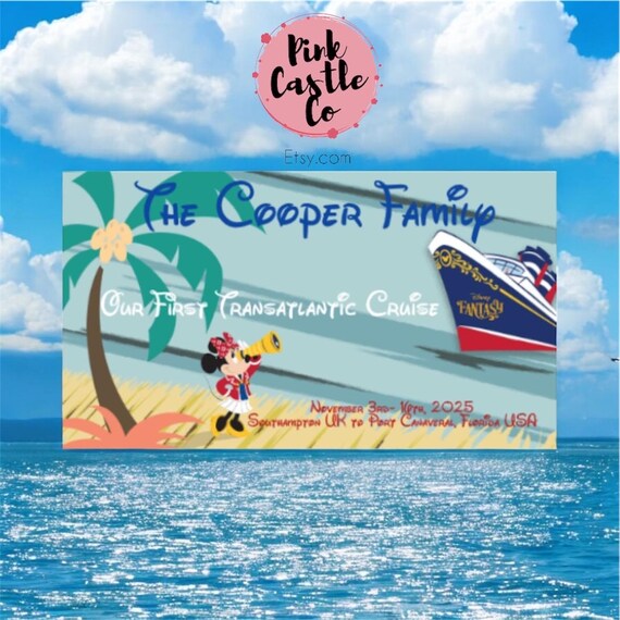 Magnetic door decoration Family name stateroom Disney cruise Line Minnie ship personalised custom waterproof thick quality various sizes