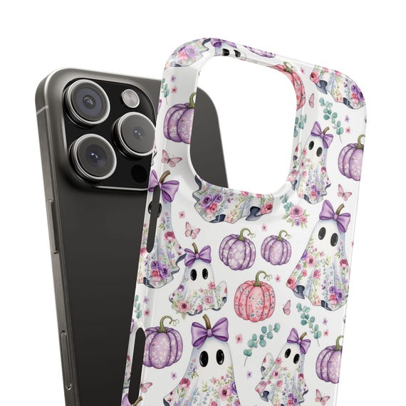 Floral Ghost Phone Case, Spooky Chic Halloween Accessory