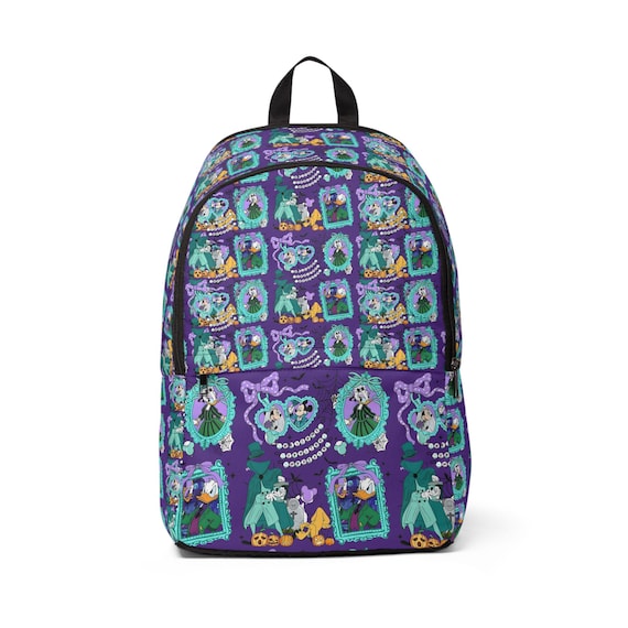 Disney Haunted Mansion Phantom Manor Halloween Backpack, Cute Fun Unisex Fabric Bag, School Bookbag, Travel Rucksack, Gift for Disney Lover,