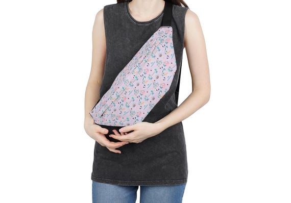 Disneyworld Park Rides Pattern Fanny Pack | Pink Disney Theme large roomy