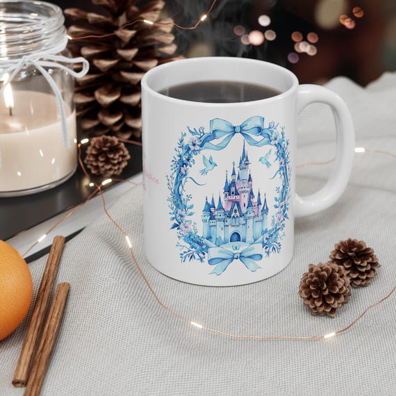 Fantasy Castle 11oz White Mug, Personalized Gift, Disney Inspired Coffee Tea Cup Personalised