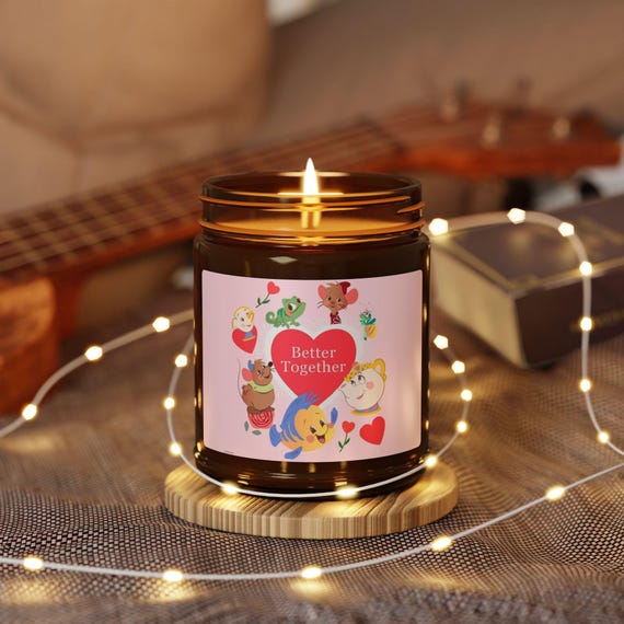 Disney Personalised Inspired Blissful Aromatherapy Candle - Better Together Design, Scented Candle for Relaxation, Gift for Friendship,