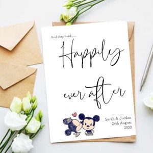 Carte de mariage magiquement inspirée-pour toujours, personnalisée le jour du mariage-félicitations-faite sur mesure