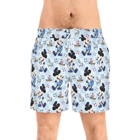 Nautical Mickey Mouse Swim Shorts | Mid-Length Men's Swim Trunks
