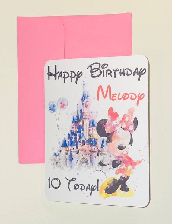 Magically inspired-birthday card-personalised-sleeping beauty's castle
