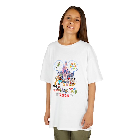 Kids T-Shirt, Disney Holiday Vacation 2025 Cute Family Matching Tee, Personalised Shirt for Children, Boys Girls Youth Top, Mickey Mouse