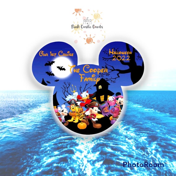 Halloween Magnetic door decoration Family name 10x12cm stateroom Disney cruise line Mickey Minnie cruise ship personalised thick waterproof