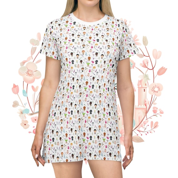 Star Wars Floral T-Shirt Dress, Disney Bounding Fun, Cute Sundress, Galaxy Inspired Outfit, Sci-Fi Fashion