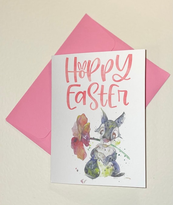 Hoppy Easter magically inspired handmade Easter card personalised thumper