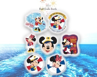 Magnetische Kreuzfahrt Tür Dekoration 7 Magnete Set 7x8cm pro Kabine Disney Mickey Minnie Kreuzfahrtschiff dicke Qualität wasserdicht