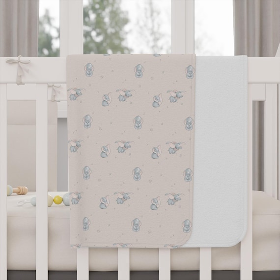 Baby Blanket, Personalized Disney Baby Dumbo Inspired Gender Neutral, Custom Kids Room Decor, Soft Nursery Throw, Baby Shower Gift
