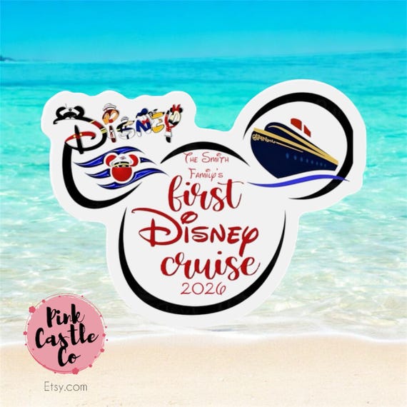 Disney Cruise Mickey Mouse First Cruise Die-Cut Magnet, Family Keepsake & Vacation Souvenir, Decor Personalized Ship Magnet, Stateroom Door