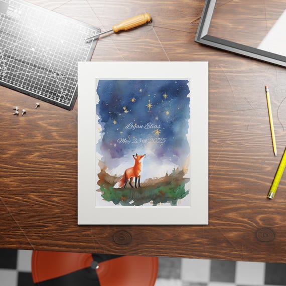 Whimsical Fox Art Print - Customizable Animal Wall Decor, Ideal Gift for Kids, Nursery Decor, Perfect for Baby Showers, Home Aesthetic