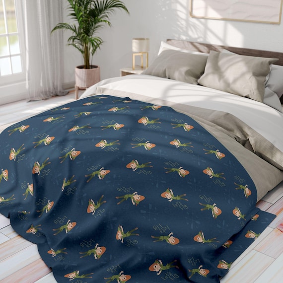Fleece Blanket, Peter Pan Theme, Cozy Disney Fan Gift, Baby Shower & Housewarming, Arctic Winter Throw, Comfort Adult Bedding, Let's Fly